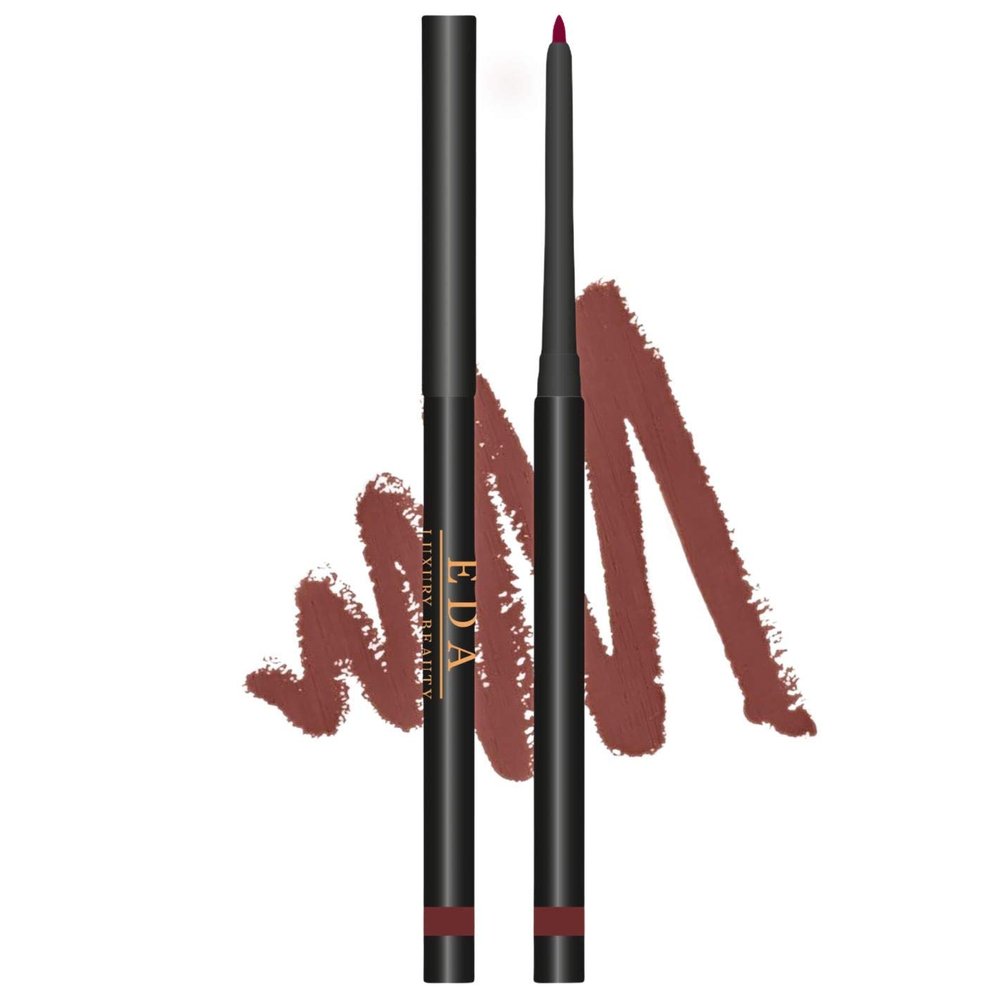 Dark Brown Retractable Lip Liner - Creamy Smooth Formula, High Pigmented, Waterproof, Long-Lasting Rich Color, Vegan & Cruelty-Free, Twist-Up Mechanical Automatic Lipliner Pencil, Sweet Kiss