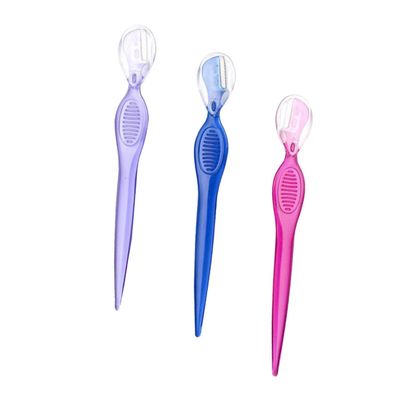 HAPINARY 3pcs Portable Stainless Steel Eyebrow Razors Delicate Trimmers for Eyebrow Shaping Beauty Makeup Tools for Women Includes Red Blue and Purple Colors