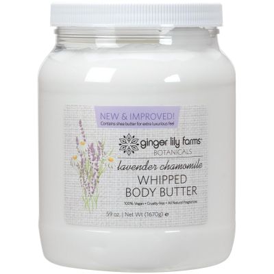 Ginger Lily Farms Botanicals Whipped Body Butter for Dry Skin, Ultra-Hydrating, 100% Vegan & Cruelty-Free, Lavender Chamomile, 59 Ounces
