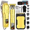 LQT Professional Hair Clipper Set for Men Electric Shaver Razor Cordless Hair Cutting Barber Clippers Beard Trimmer Mens Grooming Kit Gifts for him (Gold) view 1
