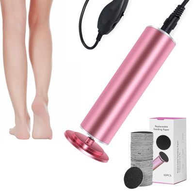 Dermave Electric Foot Callus Remover Pedicure Tool with 60pcs Sanding Discs, Electric Foot Callus Remover, Callus Remover for Feet - Foot File for Dead Cracked Skin, Men/Women (Pink)