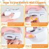 3 in 1 Automatic Electric Nail Clipper,Safe and Convenient Nail Trimmer with Polishing, USB Two-Speed Adjustment Electric Toe Nail Clippers Nail Cutter with Light for Kids Adult view 2