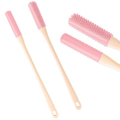 2pcs Toe Cleaning Brush, Shower Foot Scrubber Soft Rubber Foot File Toe and Foot Towel Brush Long Handle Between The Toe Gap Brush Silicone Bath Brush Bathing Accessories for Seniors Elderly Women