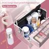 Joligrace Large Makeup Box Organizer, 12 Inch Makeup Train Case with Mirror, Cosmetic Travel Case with 3 Trays, Lockable Train Case for Makeup Artists & Nail Tech Supplies Pink view 2