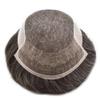 Healthlif Toupee For Men Swiss Lace Hair System For Mens ToupeeL Human Hair Lace Hair Piece For Mens Toupee Hair Units 6X9#330#3 Dark Brown+30% Grey 120% Density view 3