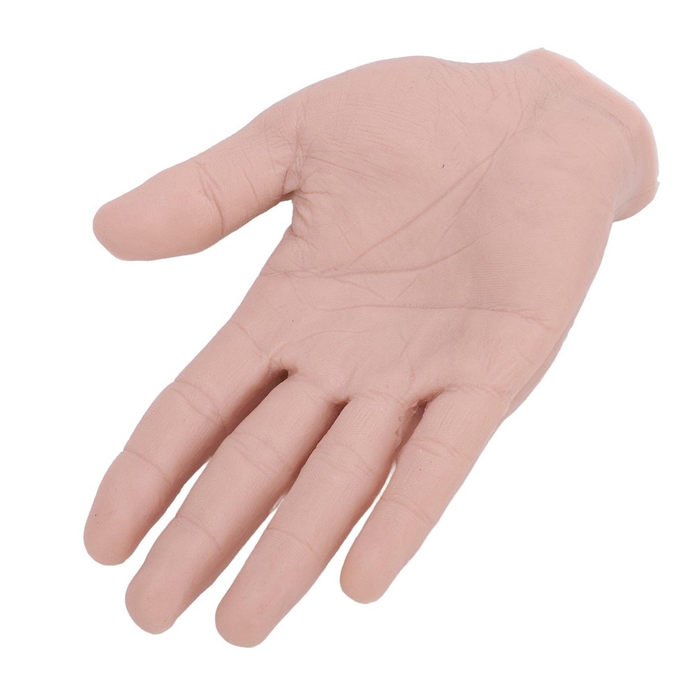 Realistic Silicone Male Hand, Life Size Male Hand Model Bendable Fake Hand for Festival Props Painting Practice Halloween Props (Right Hand)