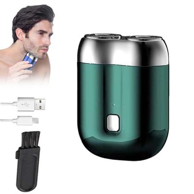 2024 New Upgrade Pocket Shaver, Model Rechargeable Dual-Head Electric Shaver, Mini Portable Electric Shaver, USB Electric Razor for Men, Pocket Size Washable Electric Razor(Green)