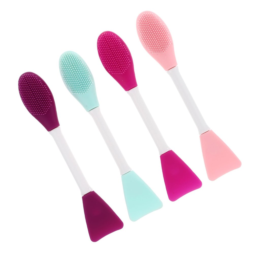 Baluue 4pcs Silicone Face Mask Applicators Dual-headed Beauty Tools for Facial Mud Mask and Skin Massage Portable Lightweight for to Use
