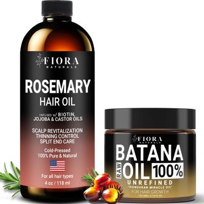 Batana Oil For Hair Growth Dr Sebi Organic, For Thickening and Deep Conditioning, Rosemary Oil for Hair Growth with Castor, Jojoba, and Biotin, Natural Hair Strengthening Serum