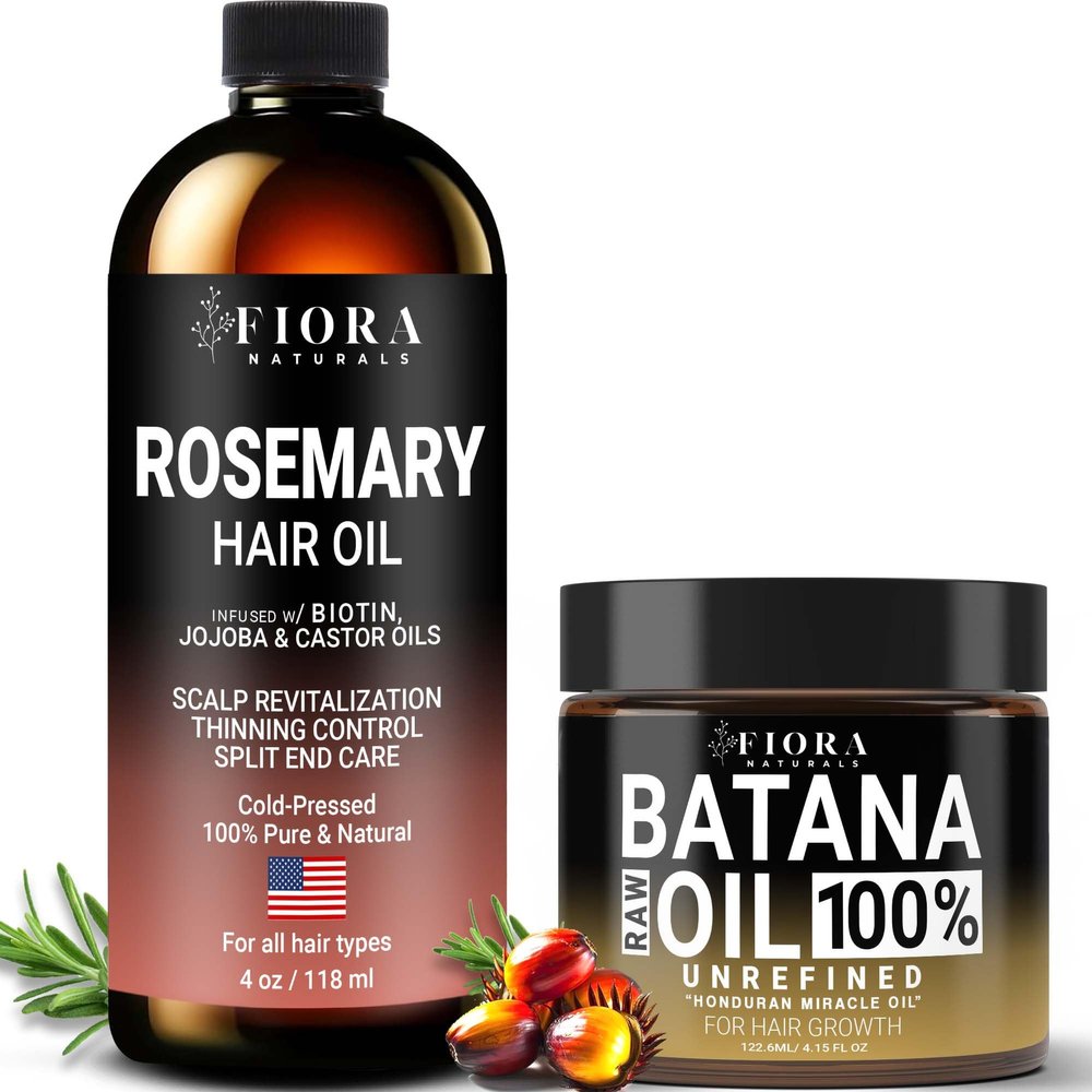 Batana Oil For Hair Growth Dr Sebi Organic, For Thickening and Deep Conditioning, Rosemary Oil for Hair Growth with Castor, Jojoba, and Biotin, Natural Hair Strengthening Serum