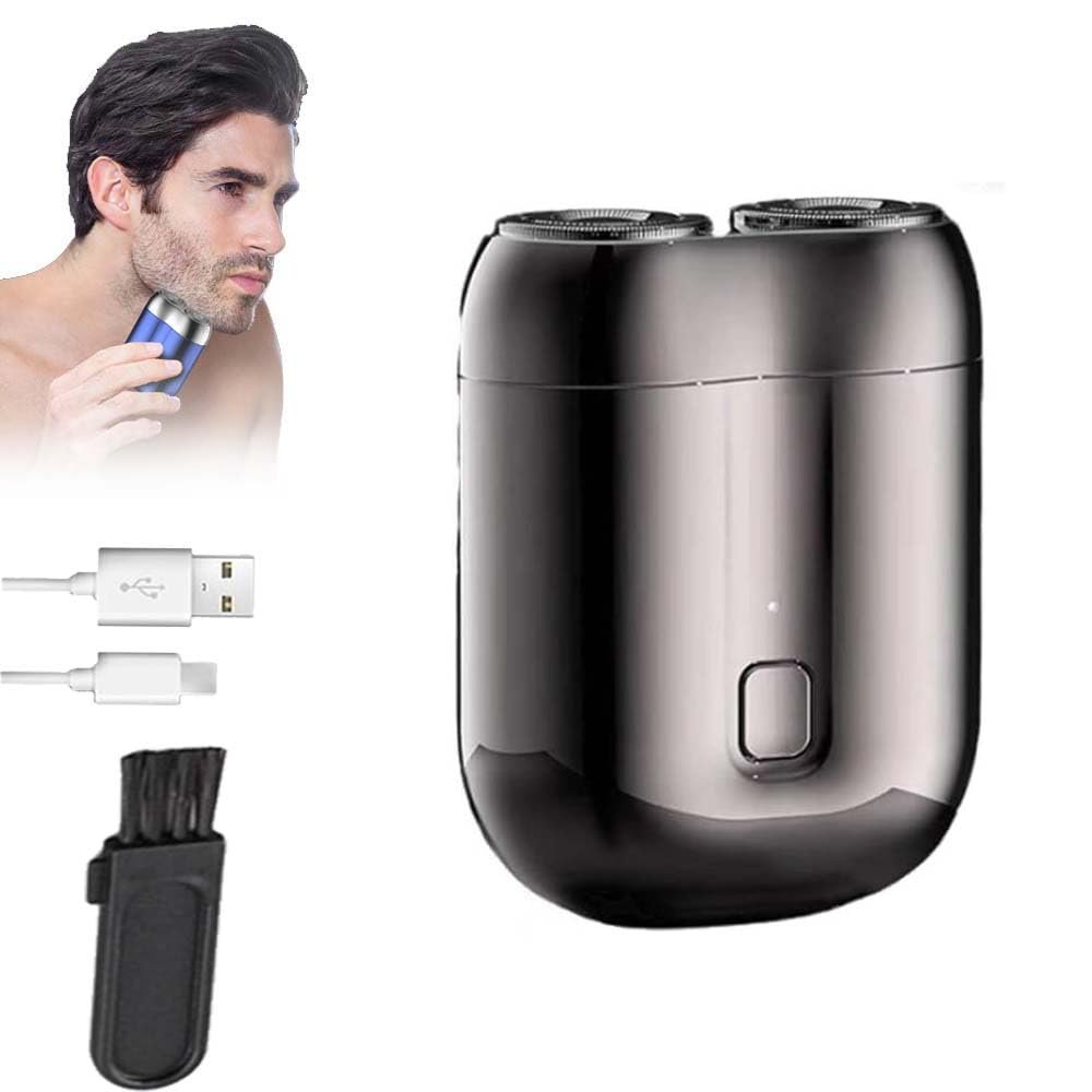 2024 New Upgrade Pocket Shaver, Model Rechargeable Dual-Head Electric Shaver, Mini Portable Electric Shaver, USB Electric Razor for Men, Pocket Size Washable Electric Razor(Gray)