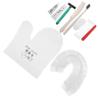 GOOHOCHY 1set Disposable Toothbrush Travel Kit Personal Cleaning Essentials for Hotel Guests Includes Toothbrush Comb Bath Cap Shoe Cloth Random Color Each view 1
