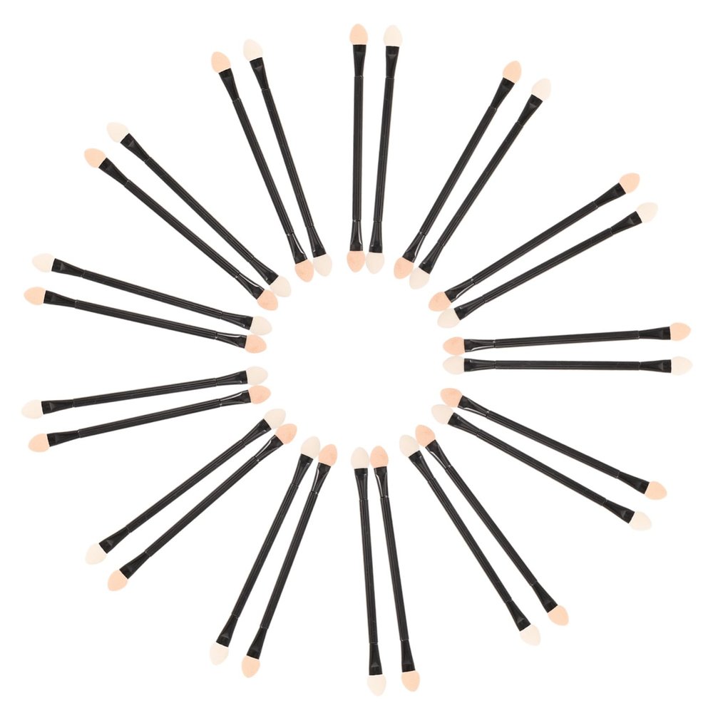 Baluue 30pcs Double-ended Eye Shadow Stick Applicator Makeup Sponge for Natural to Dramatic Eye Looks Professional Eyeshadow Brush Kit Smooth Surface Travel Party Present Set
