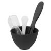 Baluue 1set Silicone Mask Mixing Bowl Set Skincare Tool Kit for Facial Masks Easy Application Measuring Spoon for Spa Home Use Black view 1