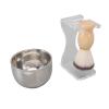 3 PCS Men's Shaving Brush Set with Acrylic Brush Holder and Bubble Bowl, Nylon Bristle Brush Kit for outstanding Grooming view 3