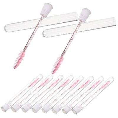 BIUDECO 10pcs Ergonomic Mascara Brush Empty Tube for Women Eyebrow Lash Makeup Brush Travel Makeup Supplies
