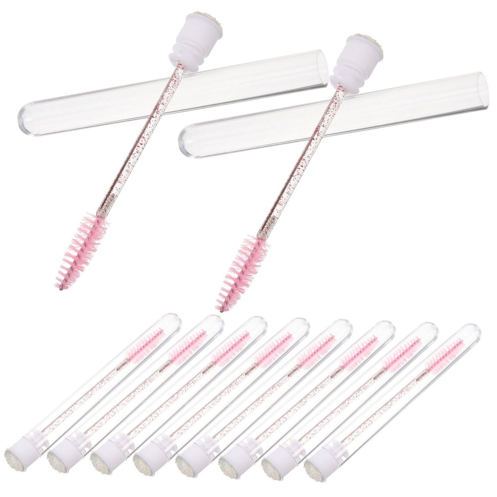 BIUDECO 10pcs Ergonomic Mascara Brush Empty Tube for Women Eyebrow Lash Makeup Brush Travel Makeup Supplies