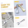 FOMIYES 4pcs Facial Mask Spoons Metal Cosmetic Cream Spoons for Eye Creams Lotions Comfortable to Hold Storage for Travel Beauty Salon Use Silver view 4