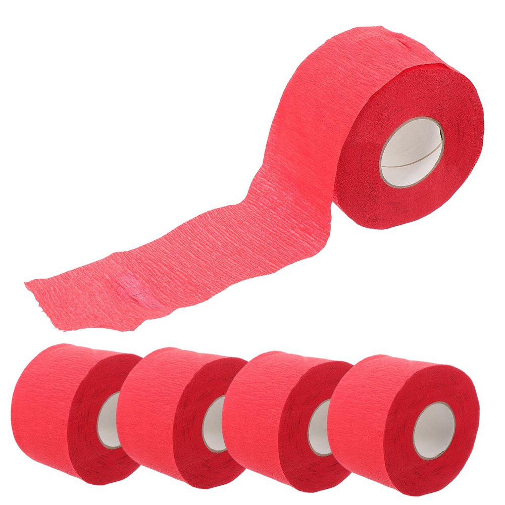 IWOWHERO 5rolls Neck Strips Barber of Disposable Paper Neck Strips for Hairdressers Salon Hair Cutting Barber Needs