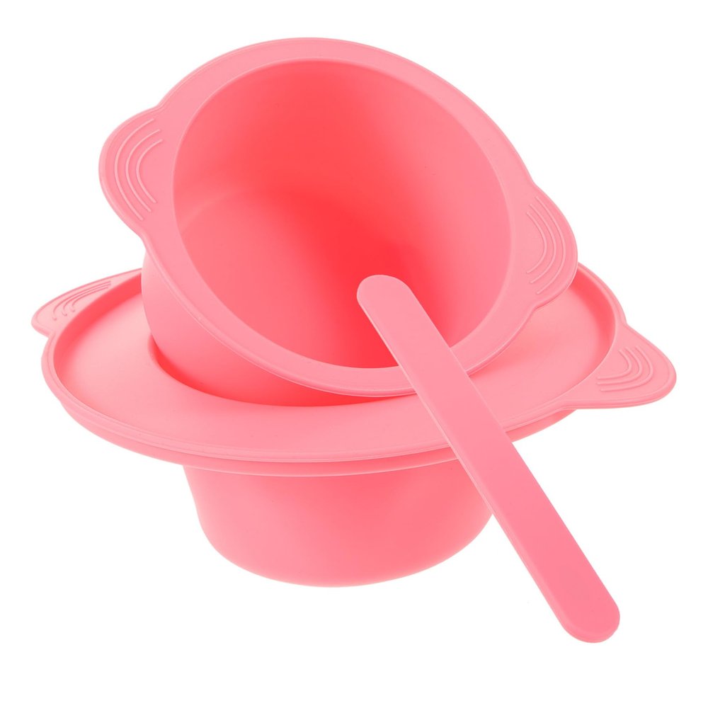 SOESFOUFU Diy Silicone Mask Making Bowl Nonstick Wax Melting Pot with Stirring Stick High Temperature Resistant for Home and Beauty Salons Friends and Family