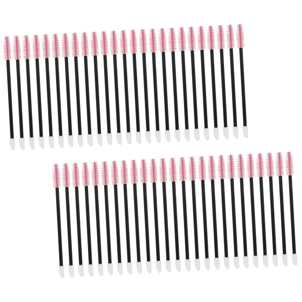 FRCOLOR 50pcs Disposable Eyelash Brush Wands Dual- Applicators for Eyebrow and Lash Makeup Travel-friendly Beauty Tool for Eyelash Separation and Mascara Application