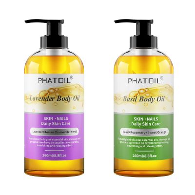 PHATOIL 260 ml (8.8 fl.oz) Lavender Body Oil and Basil Body Oil