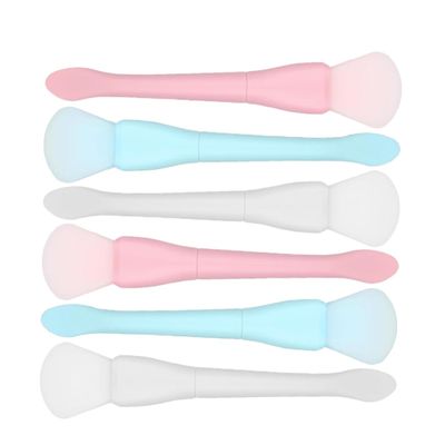 Didiseaon 6pcs Double Ended Silicone Facial Mask Applicators Soft Makeup Brush for Even Application of Mud Masks Easy to Clean and Reusable for Skincare and Makeup Use