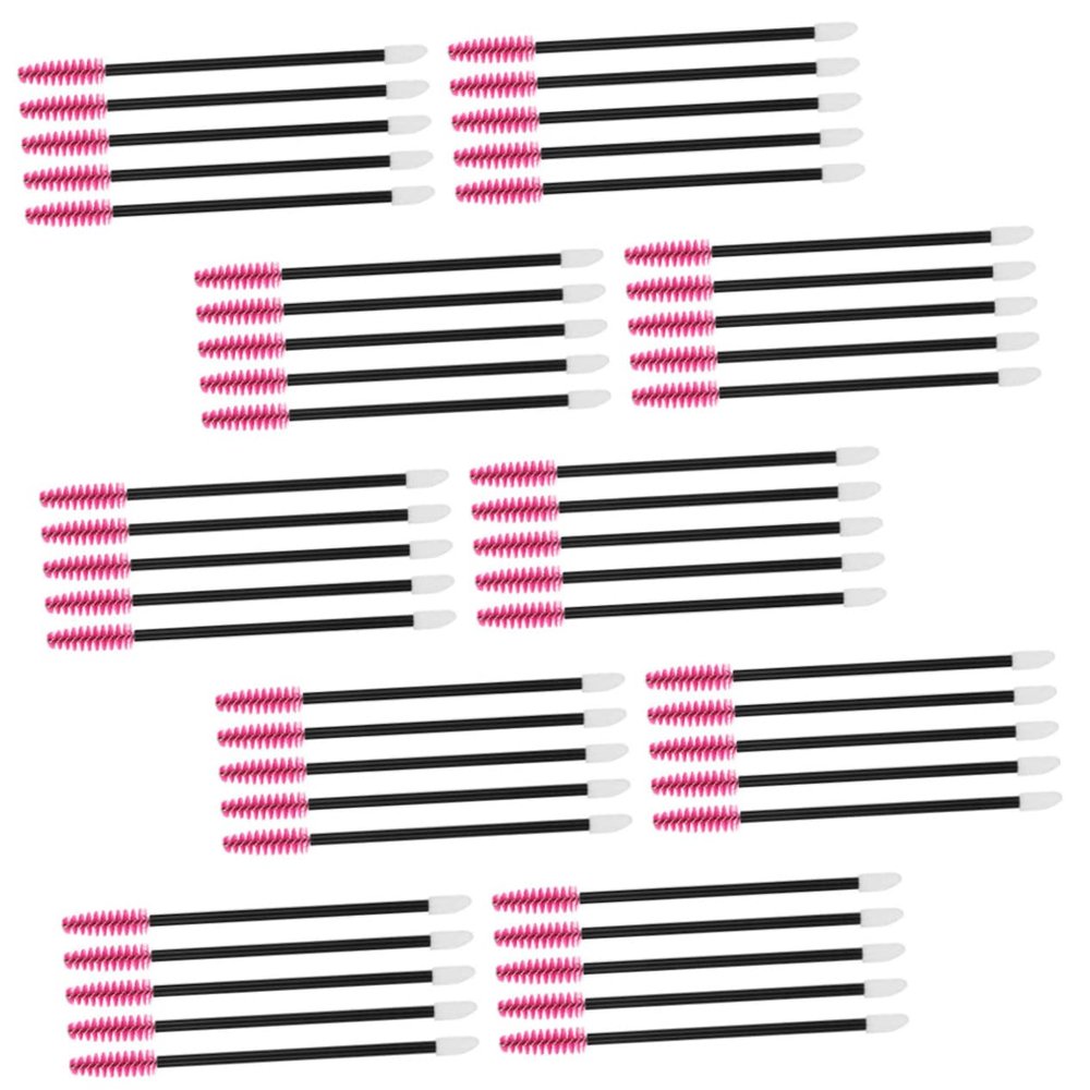 BIUDECO 50pcs Eyebrow Brush Applicator Disposable Lash Brush for Eyelash Extensions Soft Bristles for Travel