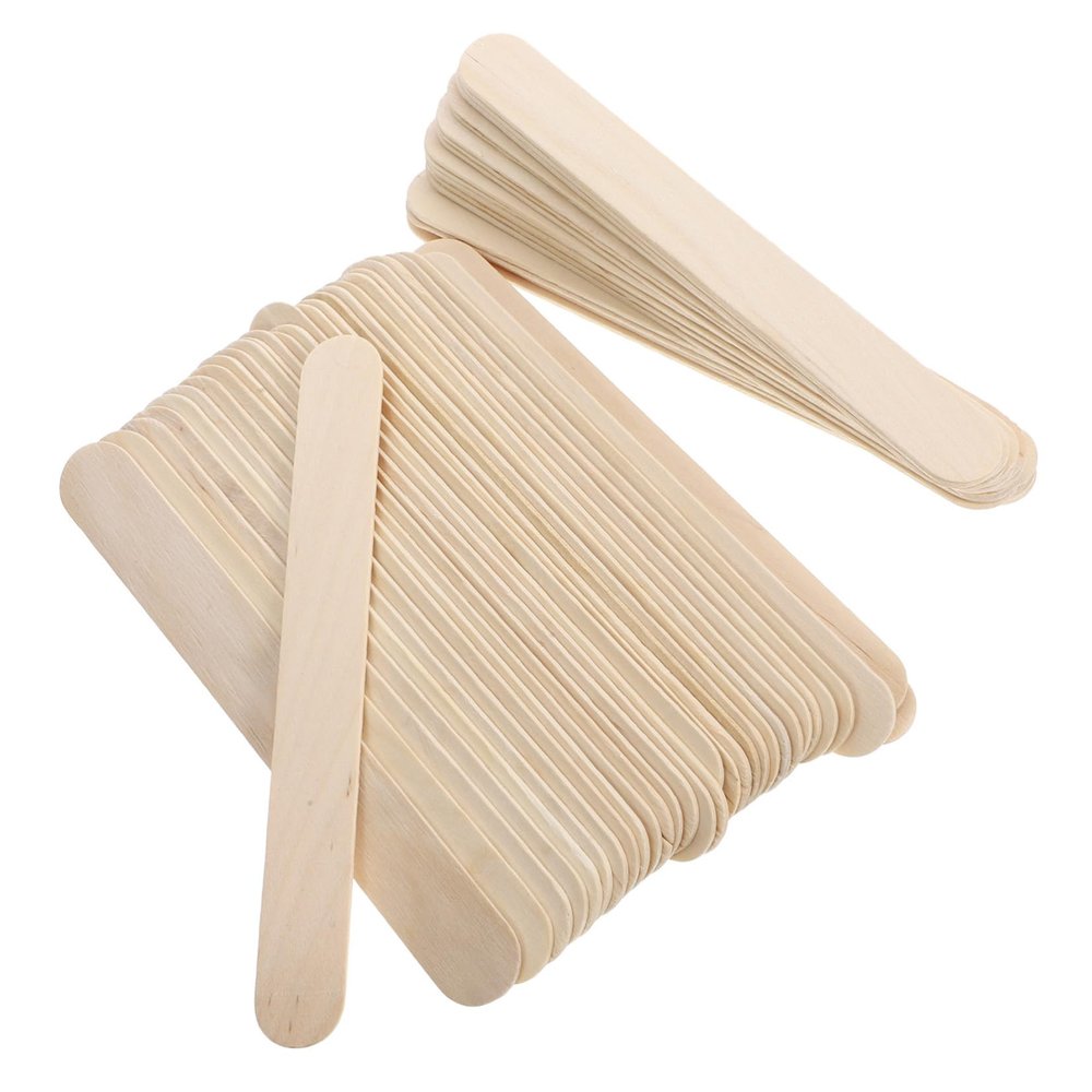 GOOHOCHY Hair Removal Waxing Rods Wooden Wax Sticks Applicators for Women Smooth Safe Efficient Hair Removal Spatulas Lightweight Convenient Per Box