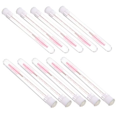 OHPHCALL 10pcs Mascara Tubes Empty Eyelash Applicator Lash Brush Fan Makeup Brush Portable Makeup Tools for Women