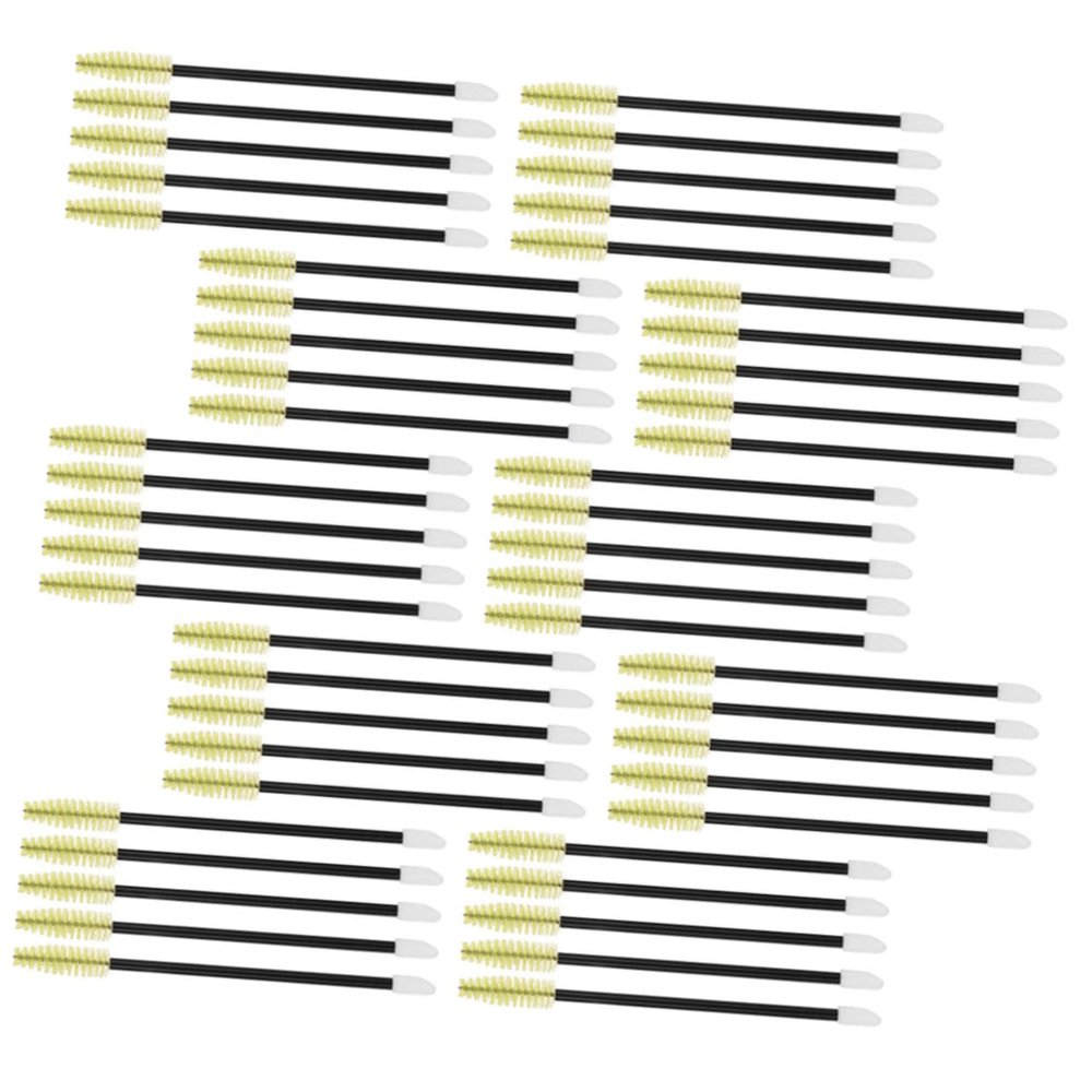 Baluue 50pcs Disposable Eyelash and Eyebrow Brushes Dual-ended Lash Applicator Tool Spoolies for Makeup Application and Lash Cleaning Travel-friendly Beauty Accessories