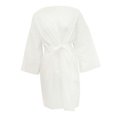 OATIPHO Disposable Spa Robe Single Use Bathrobe for Salon Sauna and Travel Salon Body Wrap Skirt for Women and Men Convenient Clean and Portable White
