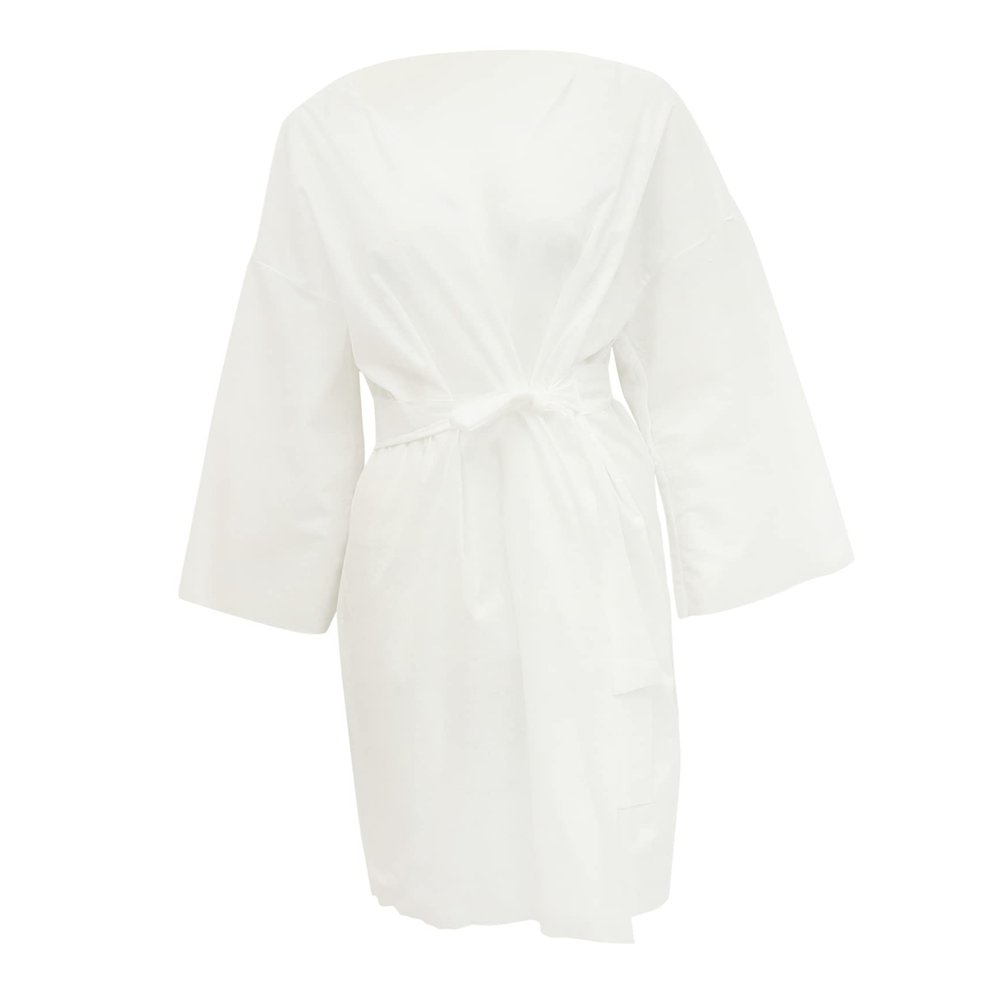 OATIPHO Disposable Spa Robe Single Use Bathrobe for Salon Sauna and Travel Salon Body Wrap Skirt for Women and Men Convenient Clean and Portable White
