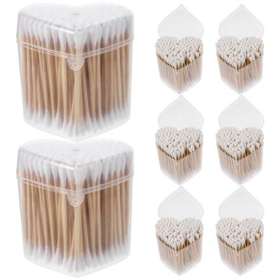 NOLITOY 1200pcs Long Cotton Swabs for Makeup and Cleaning Disposable Dual-tipped Cotton Buds for Face and Ear Care for Home Use