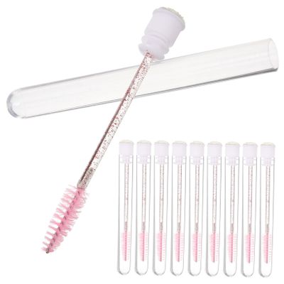 Gogogmee 10pcs Portable Eyelash Brush with Handle Eyebrow and Makeup Applicator for Mascara and Eyelash Extensions for Women Makeup Routine