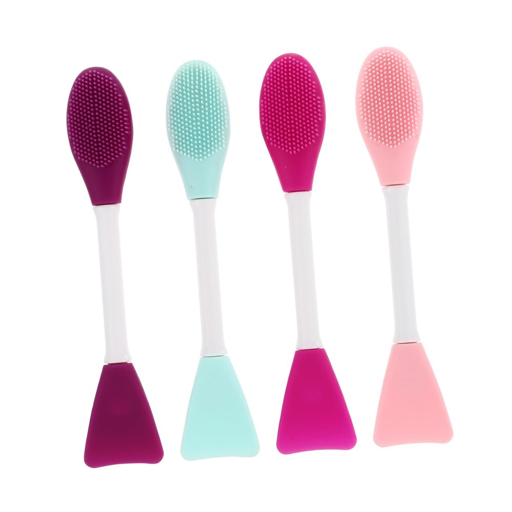 Didiseaon 4pcs Double-ended Silicone Facial Mask Applicators Portable Beauty Tools for Even Application of Skincare Products for Mud Masks and Treatments