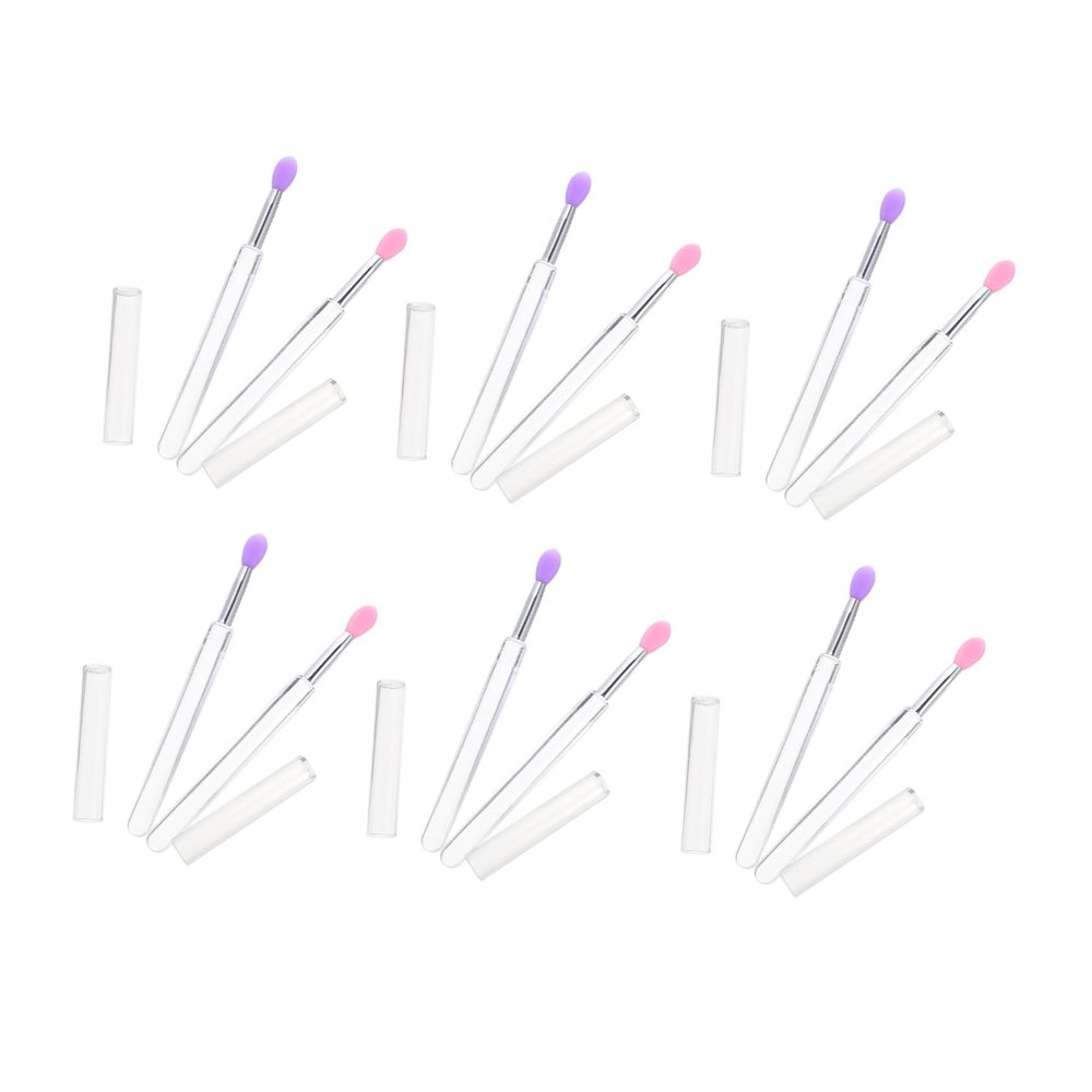 Didiseaon 6pcs Silicone Eyeshadow and Lip Applicator Transparent Cover Easy to Use Makeup Tools for Lip Masks and Eyeshadow Application for Fashion Enthusiasts