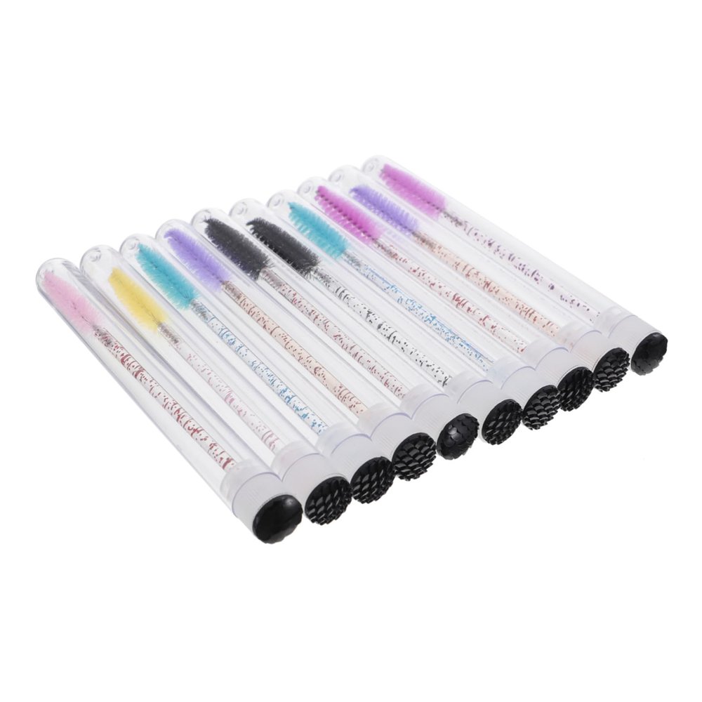 TOVINANNA 30pcs Disposable Crystal Eyelash Brush Tube Applicator Portable Eyebrow for Makeup Artists and Daily Use Lightweight and Convenient for Travel