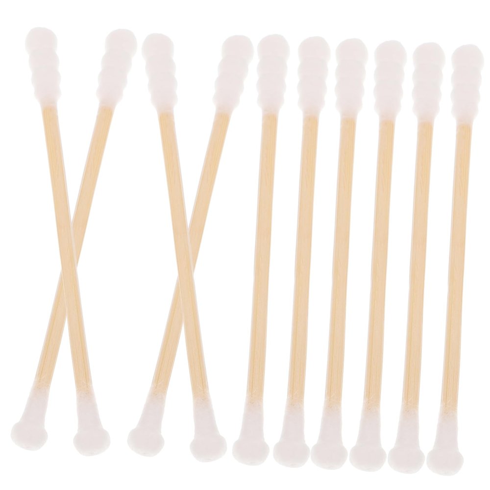 Didiseaon 100pcs Cotton Swabs Bulk Disposable Cotton Sticks Pointed Spiral Tips Newborn to Boy Girl Safe Cleaning