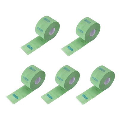 TOVINANNA 5rolls Disposable Neck Covering Papers for Hairdressing Stretchy Self-adhesive Neck Strip for Barbershop and Salon Use Skin from Hair Trimmings