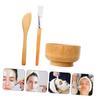 SOESFOUFU Face Mask Mixing Bowl Brush Set 5pc Diy Mask Bowl Spatula Tools Wood Bamboo Kit view 4
