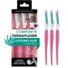 JAPONESQUE Dermaplaner with Soothing Aloe Comfort Strip - Skin Tool with Ultra Precision Blade for Facial Hair Removal and Exfoliation, 3pk. view 1