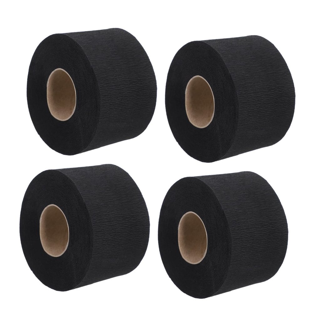 SOESFOUFU 4rolls Disposable Barber Neck Paper Strips Stretchy Neck Bands for Hair Cutting and Dying of Black Protection for Barbershop and Salon Use