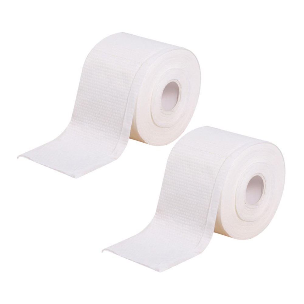 SOESFOUFU 2rolls Disposable Cleansing Towelettes Thickened Makeup Remover Wipes Double-sided Facial Tissue for Gentle Cleaning and Moisture Absorption for Travel and Outdoor Activities