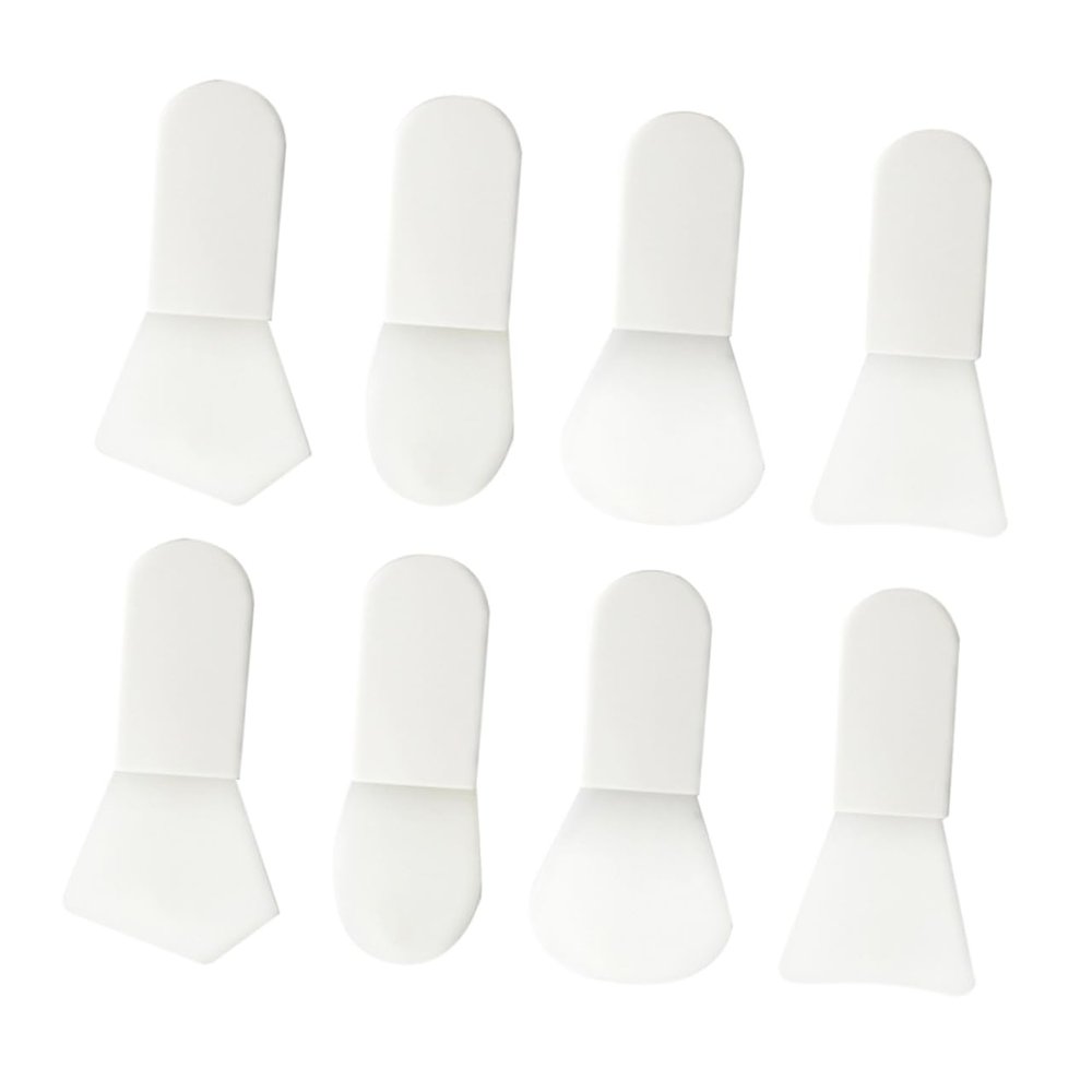 TOVINANNA 8pcs Facial Mask Brush Mini Tools Short Handle Cleansing Brush Shovel Tongue Shaped for Mask Application Beauty Tool for Home Dormitory