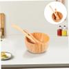 Baluue 1set Wooden Facial Mask Mixing Bowls and Spatula Multi-functional Applicator for and Home Use Easy to Clean Safe and Skin-friendly for Mixing Beauty Masks view 3