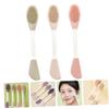 BIUDECO 3pcs Double Silicone Facial Mask Applicator Brush for Spa and Home Use Gentle Face Scrubber Tool view 4