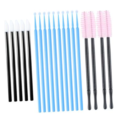Baluue 1set Eyebrow and Eyelash Cleaning Tools Disposable Eyelash Cleaner Kit Cleaning Sticks Nylon Spiral Brushes and Cotton Swabs Random