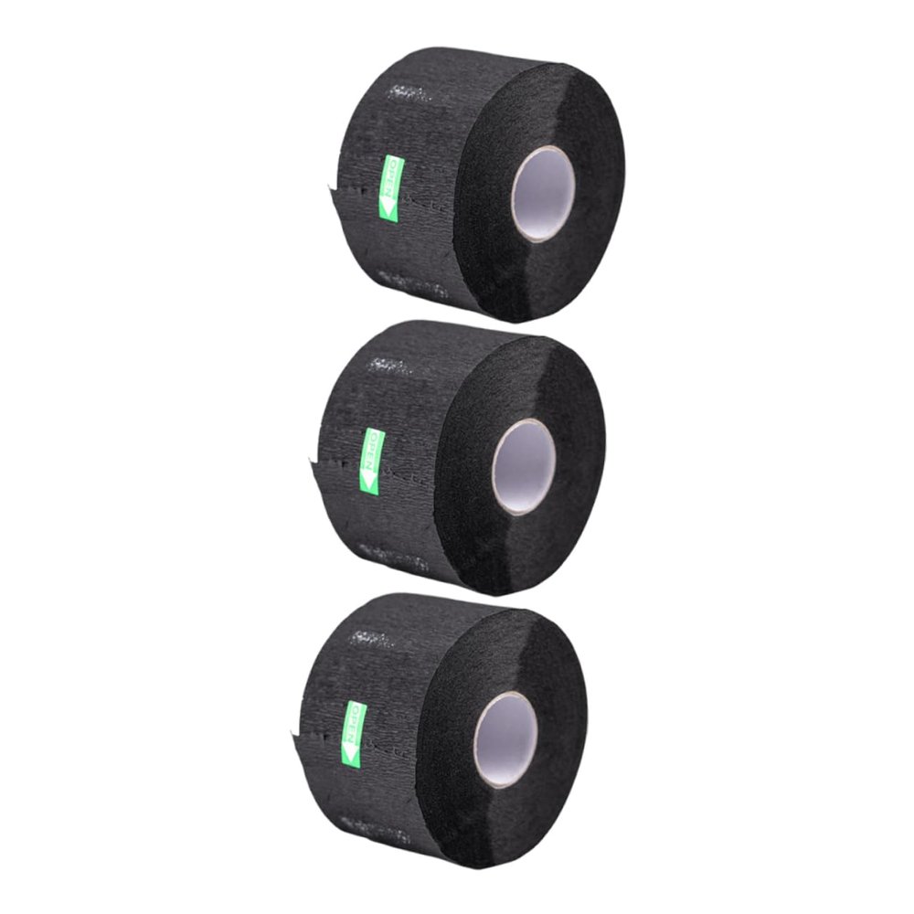 Didiseaon 3rolls Black Disposable Barber Neck Protection Strips Stretchy Paper Neck Bands for Hair Cutting and Dyeing Salon Essential for Client Comfort and