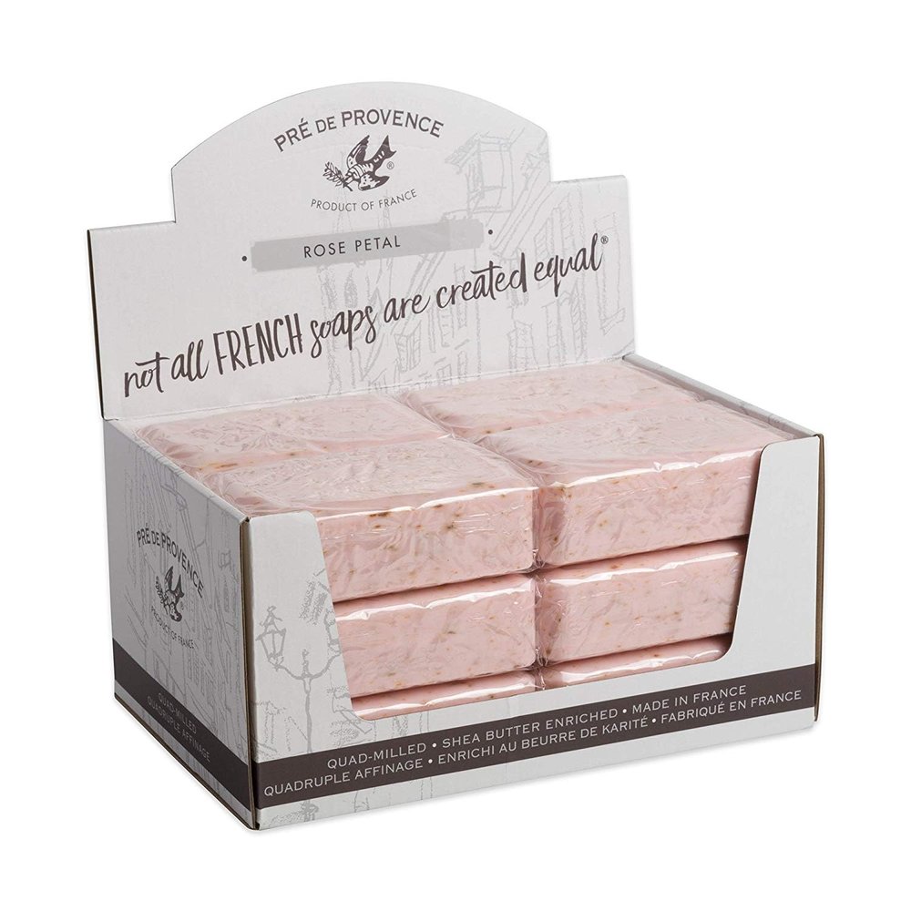 Pre de Provence 250g Soap Bar, Case of 12 - Rose Petal